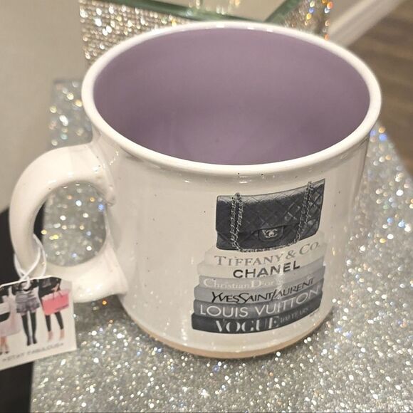 Chic Designer White and Purple Mug - Picture 3 of 5